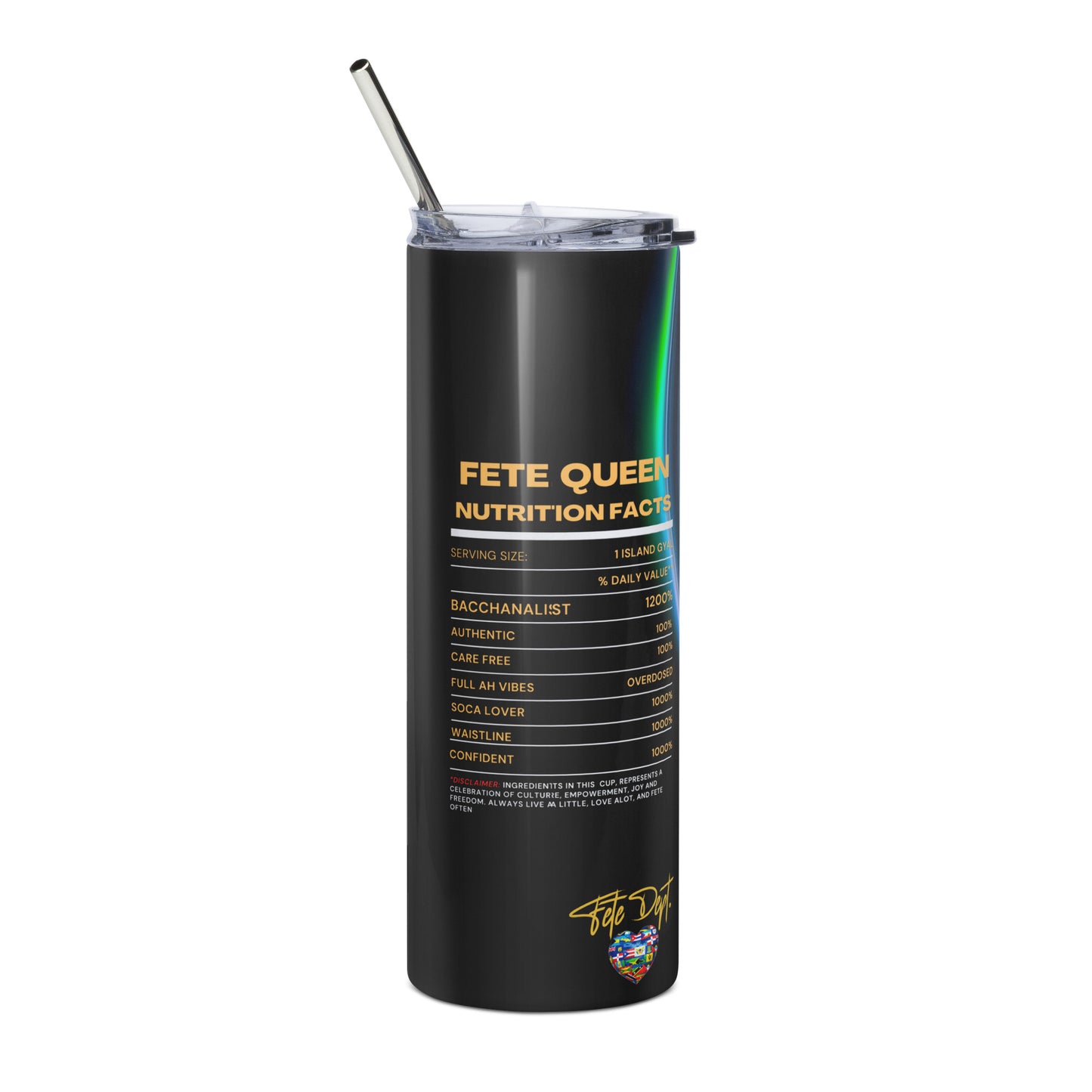 Fete Queen Nutrition Facts Tumbler
